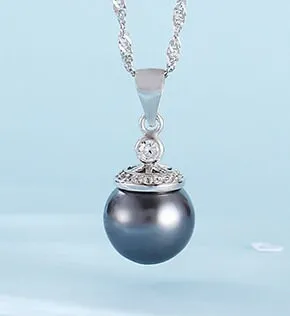 Necklace Pendant Blank Setting Crown Charm 10x22mm Sterling Silver White Gold Fine 925 For One Pearl Prong DIY Jewelry Finding Wholesale 1pc