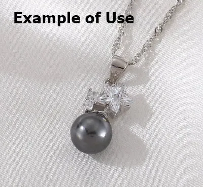 Necklace Pendant Blank Setting Star Charm 9x23mm Sterling Silver White Gold Fine 925 For One Pearl Prong DIY Jewelry Finding Wholesale 1pc