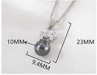 Necklace Pendant Blank Setting Star Charm 9x23mm Sterling Silver White Gold Fine 925 For One Pearl Prong DIY Jewelry Finding Wholesale 1pc