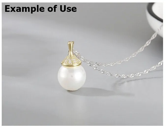 Necklace Pendant Setting Blank 12mm 1pc 1.1g 925 Sterling Silver Flower Shape Base for 1 Pearl Bead CZ Semi Mount Wholesale Available