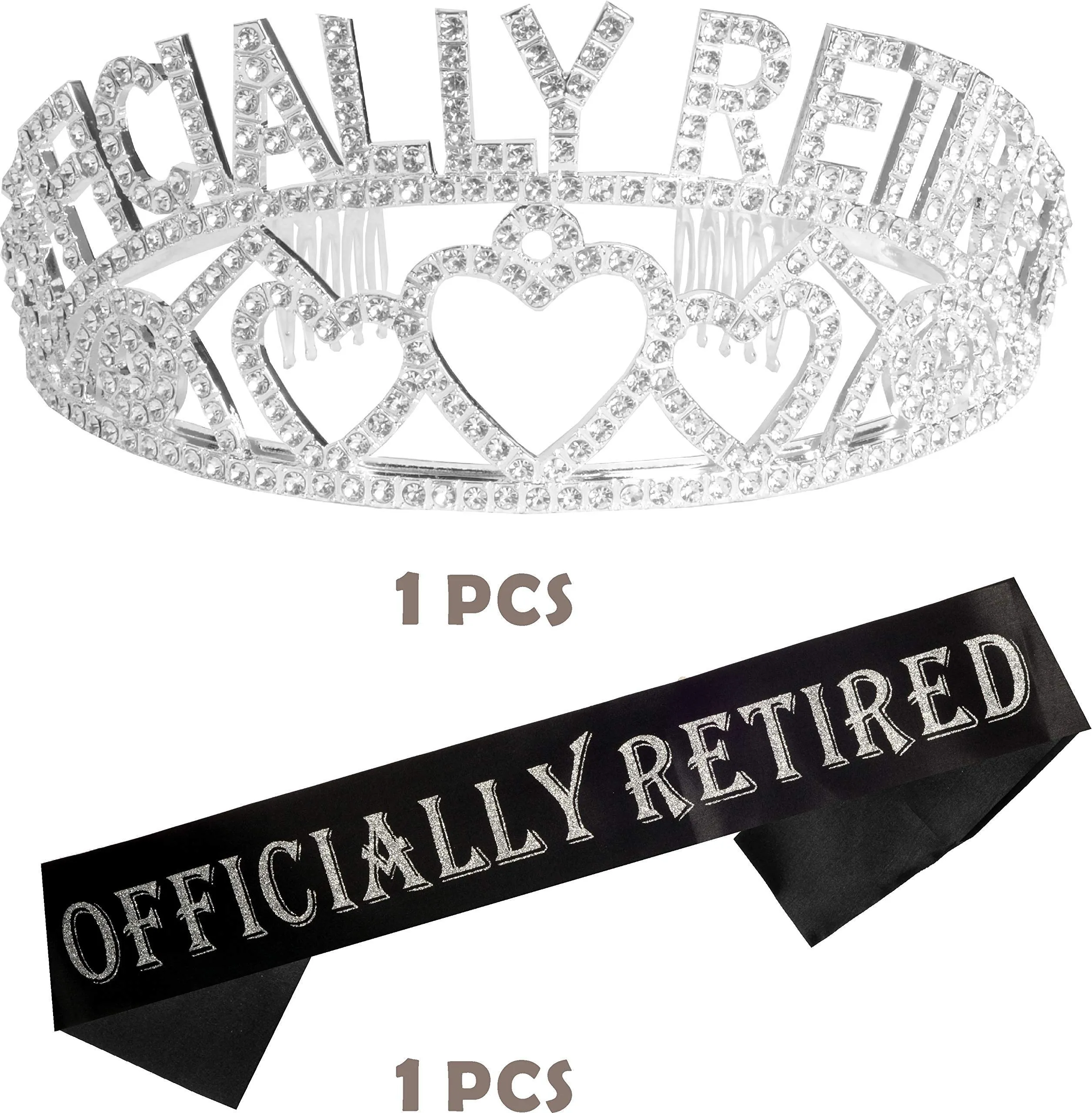 Officially Retired Retirement Party Set Silver, Officially Retired TiaraCrown