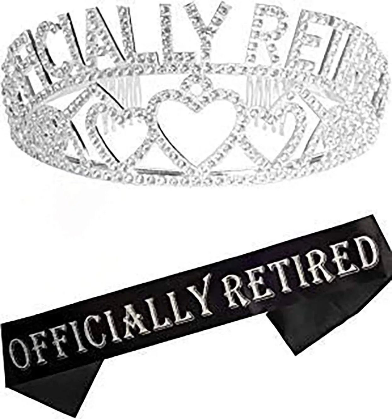Officially Retired Retirement Party Set Silver, Officially Retired TiaraCrown