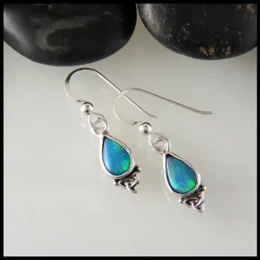 Opal Doublet Drop Earrings in Sterling Silver