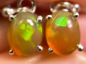 OPAL Earrings - Sterling Silver, Opal Earrings Dangle, Birthstone Jewelry, Welo Opal, 49147