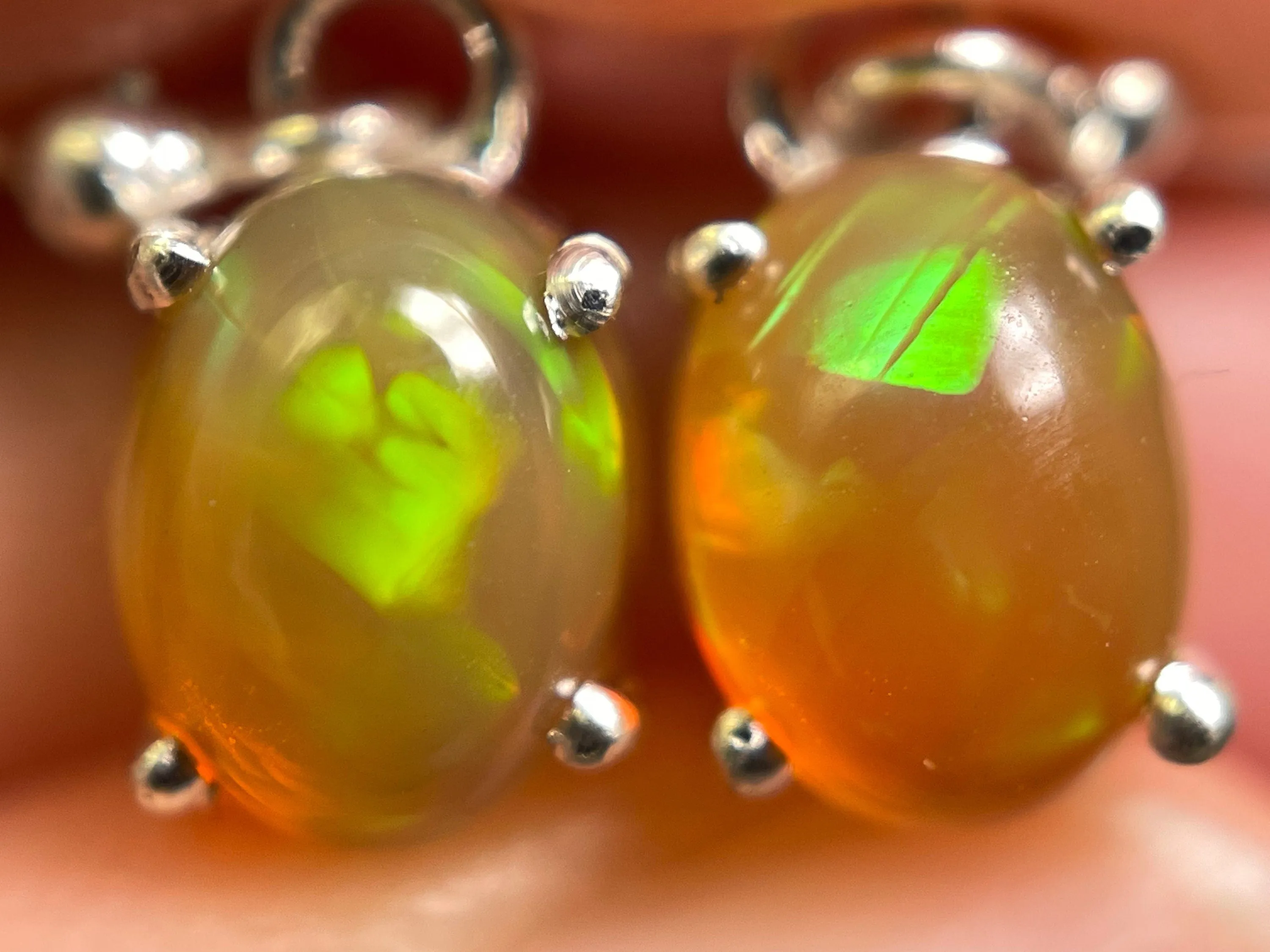 OPAL Earrings - Sterling Silver, Opal Earrings Dangle, Birthstone Jewelry, Welo Opal, 49147