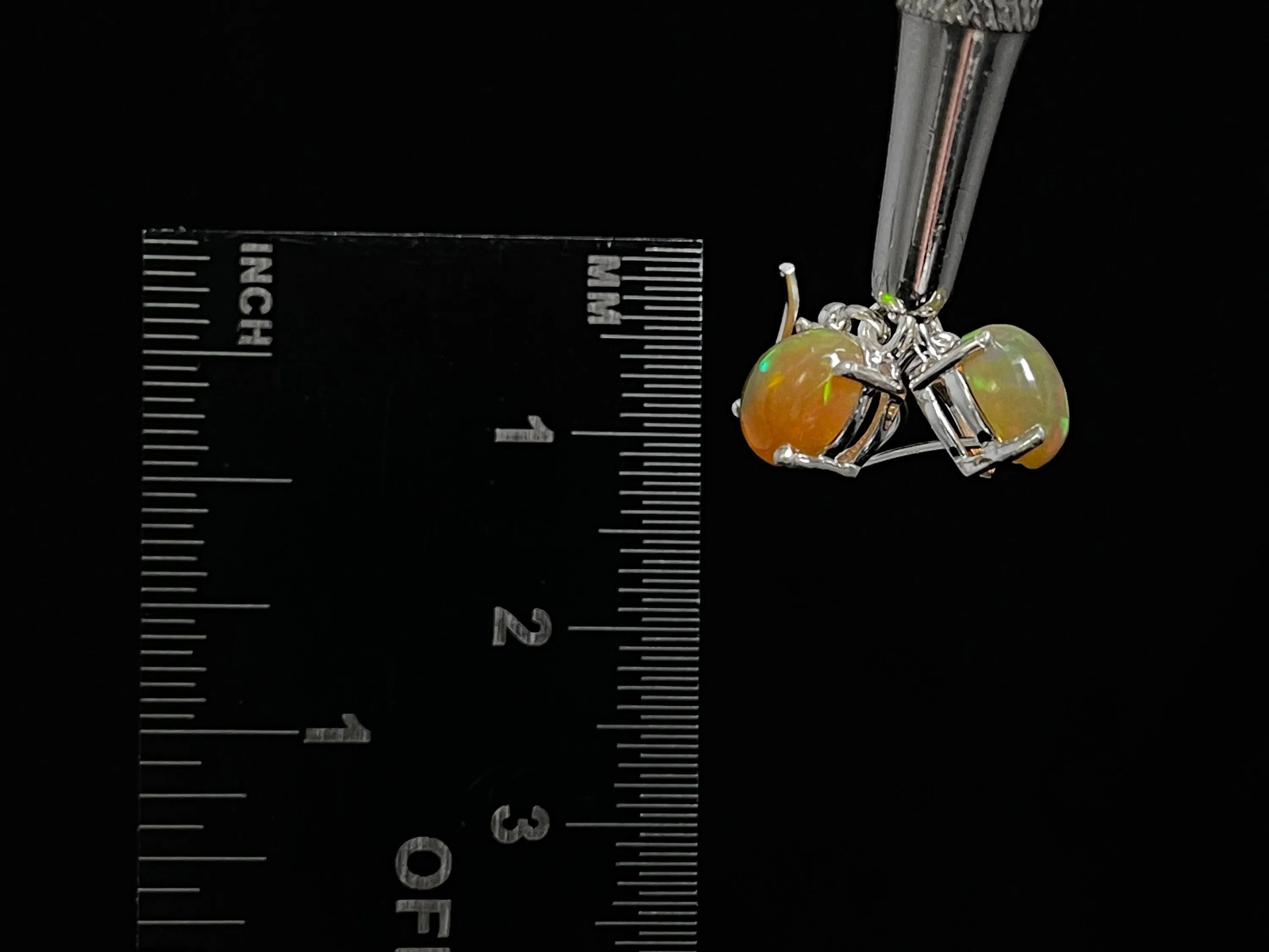 OPAL Earrings - Sterling Silver, Opal Earrings Dangle, Birthstone Jewelry, Welo Opal, 49147