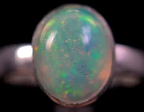 OPAL RING, Pinfire - Sterling Silver, Size 5.5 - Dainty Opal Ring, Opal Jewelry, Welo Opal, 49303