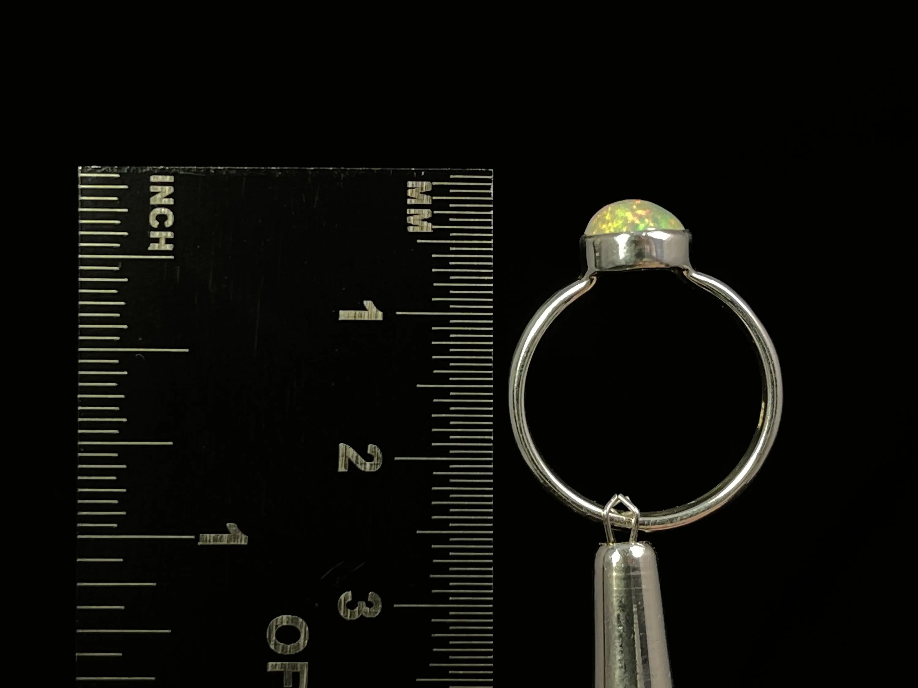 OPAL RING, Pinfire - Sterling Silver, Size 5.5 - Dainty Opal Ring, Opal Jewelry, Welo Opal, 49303
