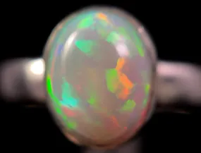 OPAL RING - Sterling Silver, Size 5.5 - Dainty Opal Ring, Opal Jewelry, Welo Opal, 49302
