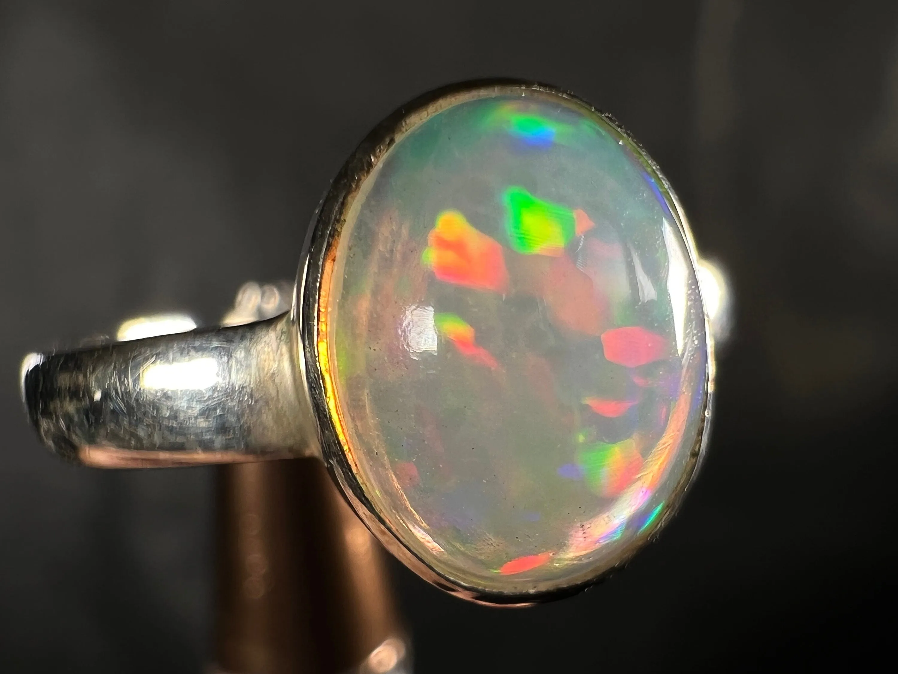 OPAL RING - Sterling Silver, Size 8 - Dainty Opal Ring, Opal Jewelry, Welo Opal, 51766