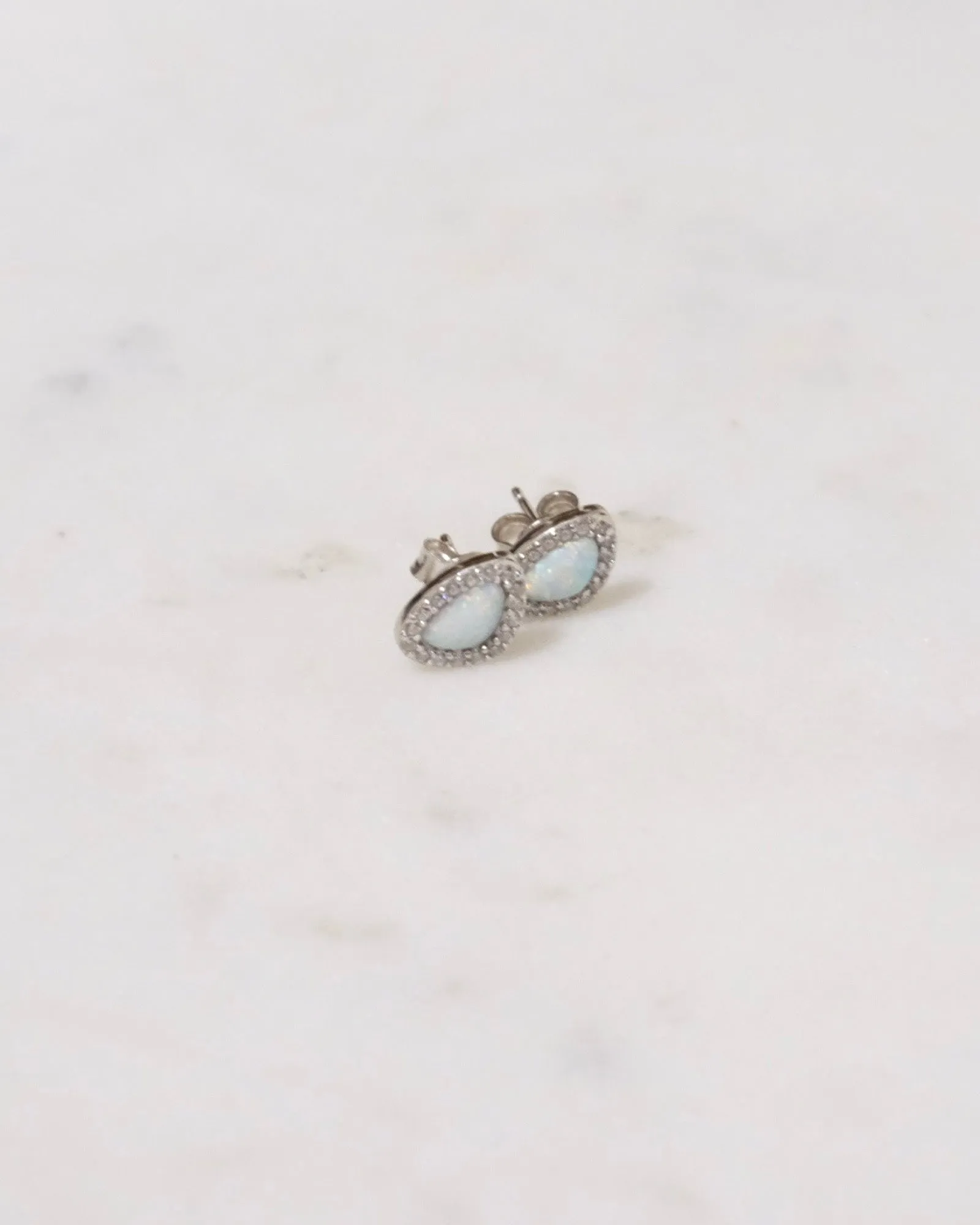Opal Silver Earrings