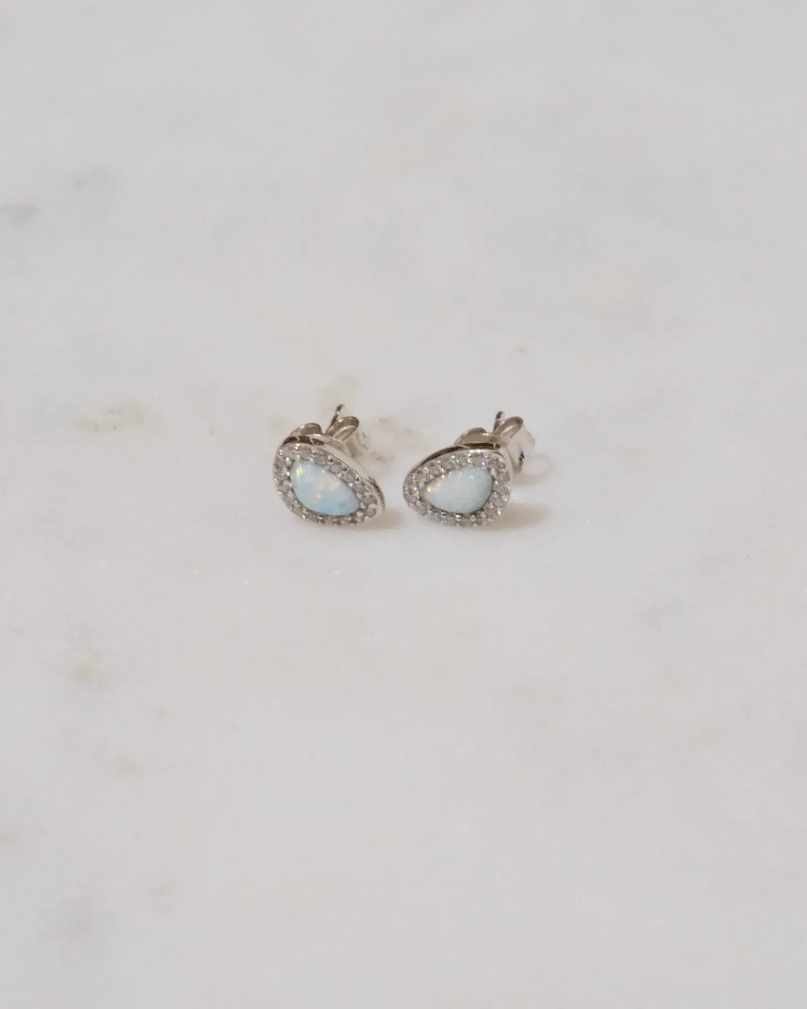 Opal Silver Earrings