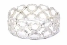 Open Circle Bracelet Matte Silver