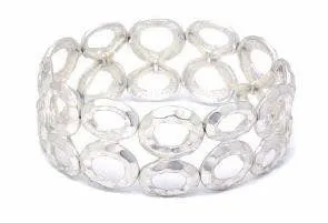 Open Circle Bracelet Matte Silver