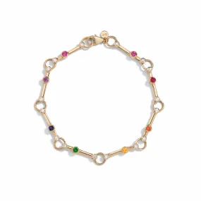 pathway bracelet, rainbow sapphire