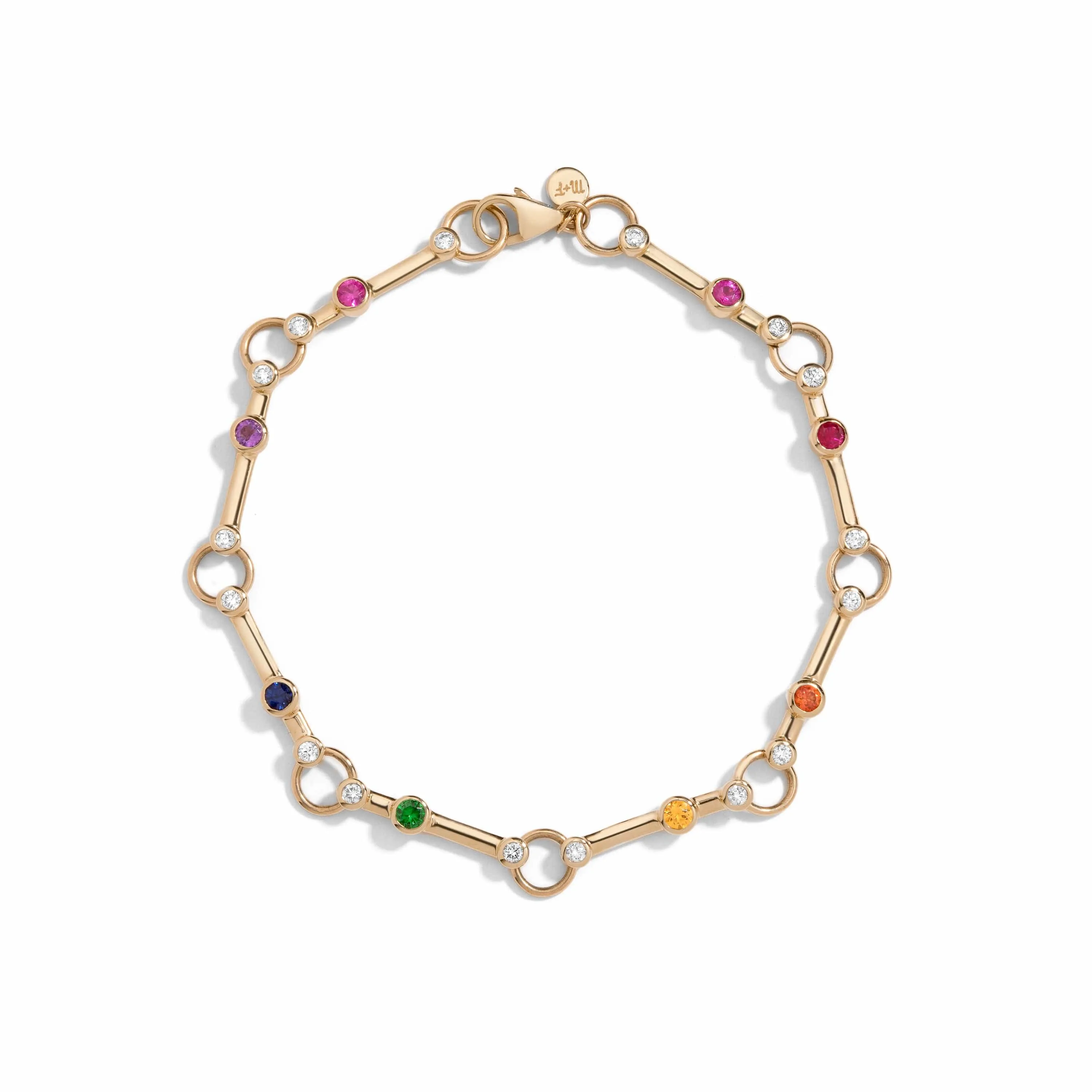 pathway bracelet, rainbow sapphire
