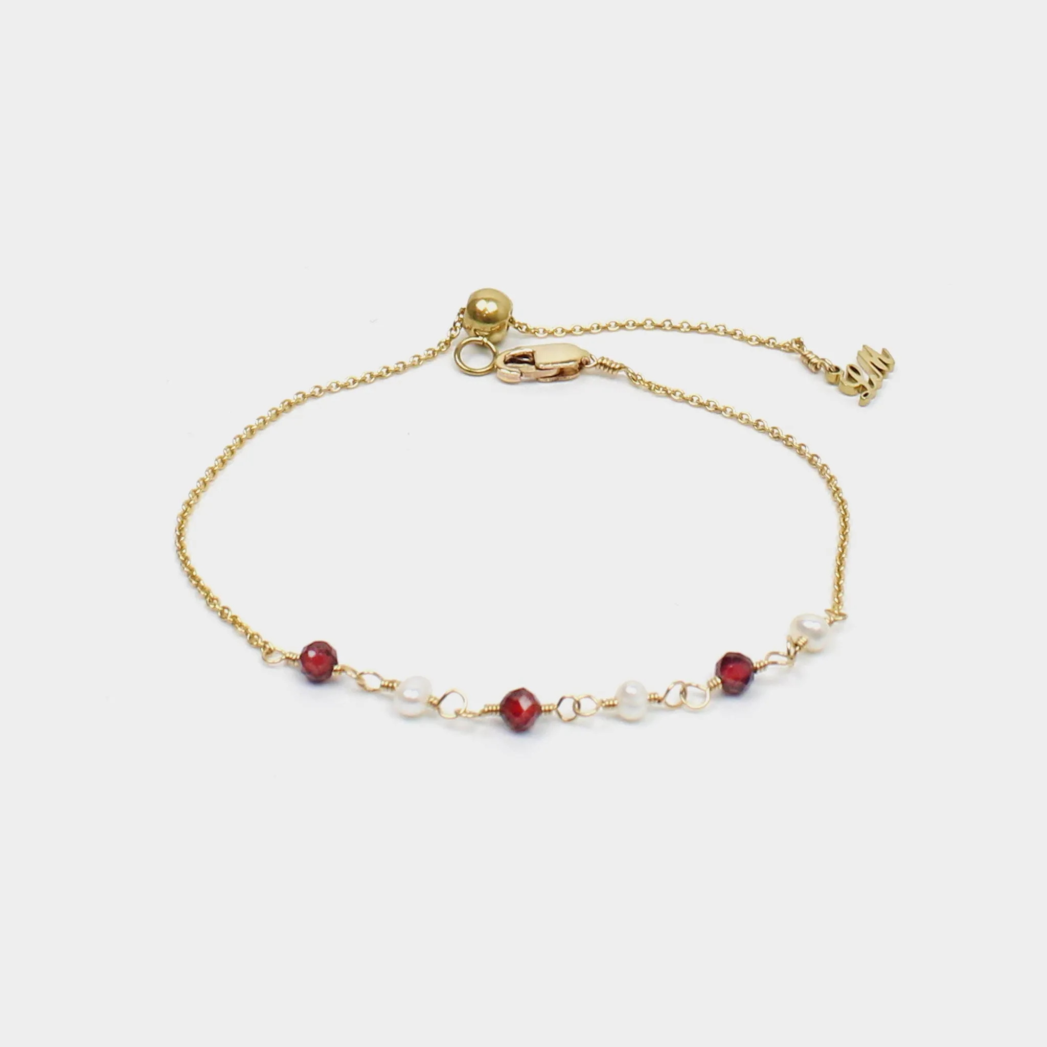 Pearl and Garnet Bracelet