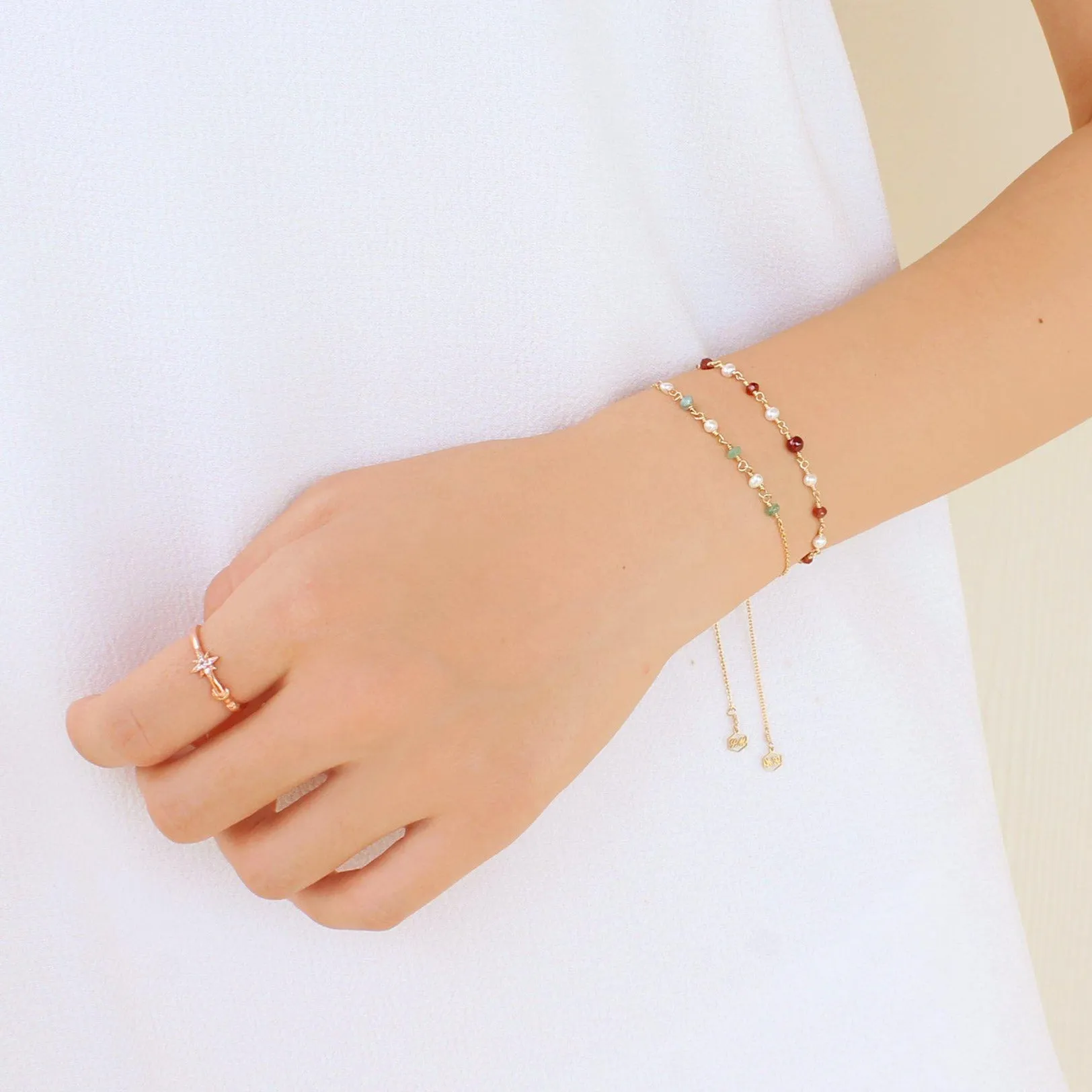 Pearl and Garnet Bracelet