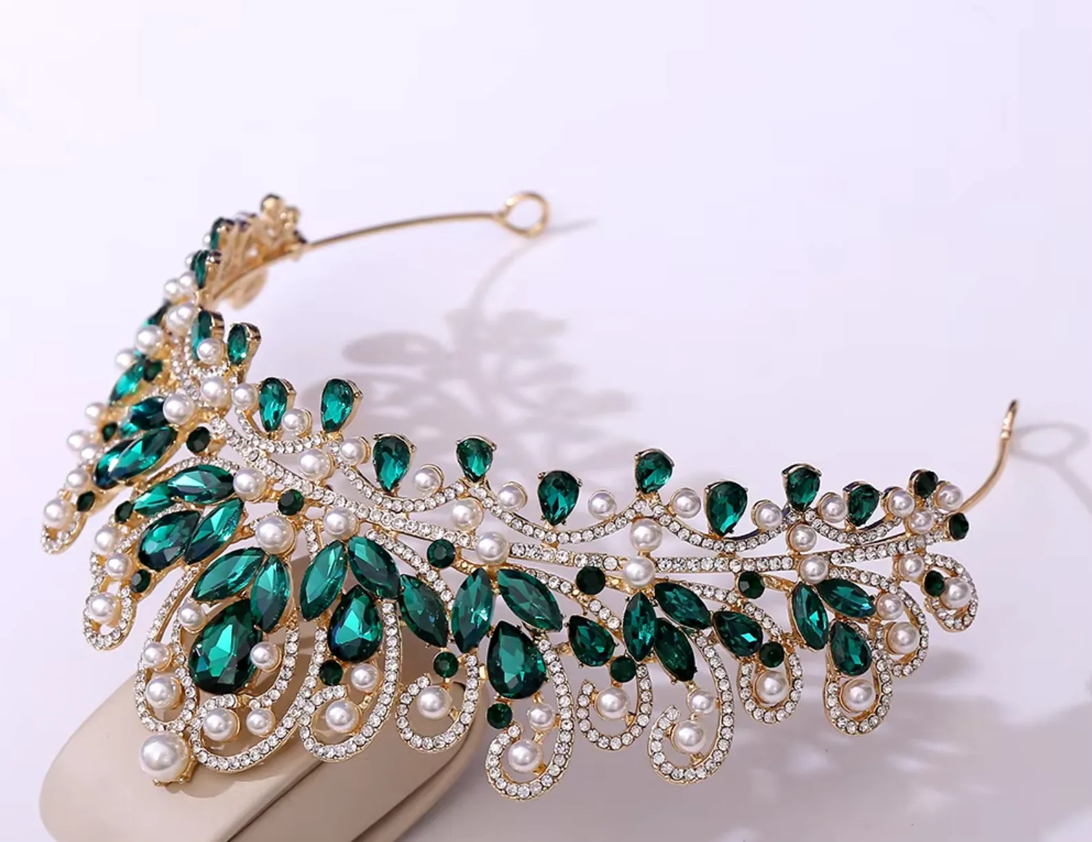 Pearl Royal Queen Crown Crystal Tiara