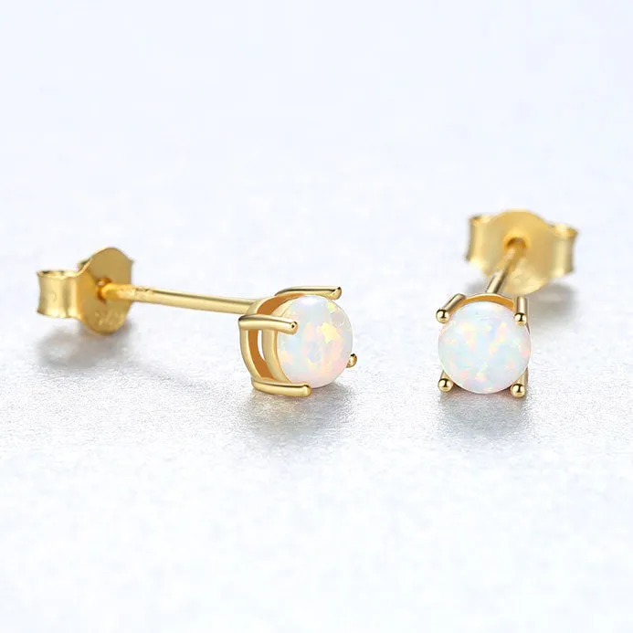 Peroz Callie - White/Blue Opal Stud Earrings
