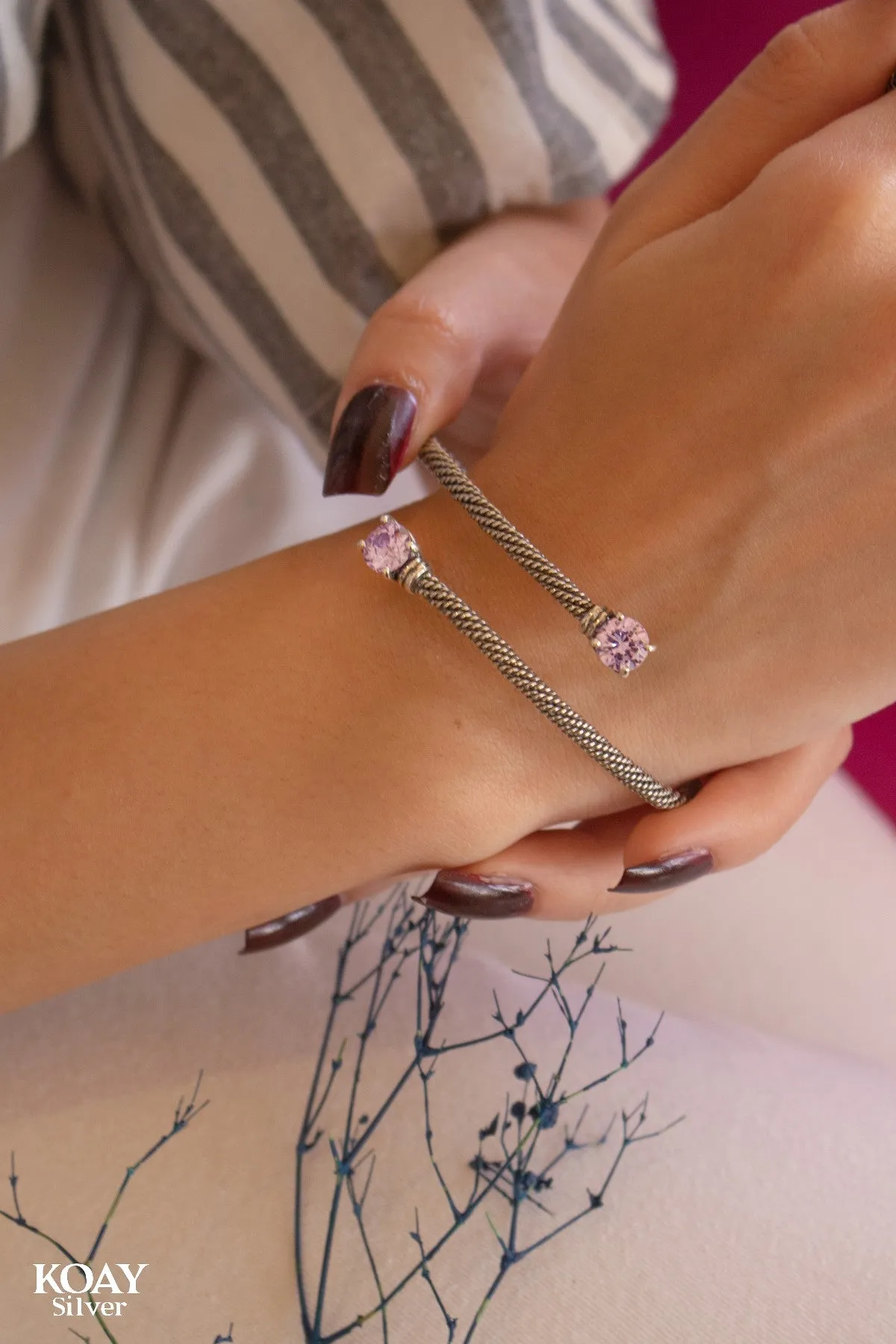 Pink Braided Bangle