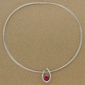 Pink Tourmaline Diamond Gold Slide Pendant