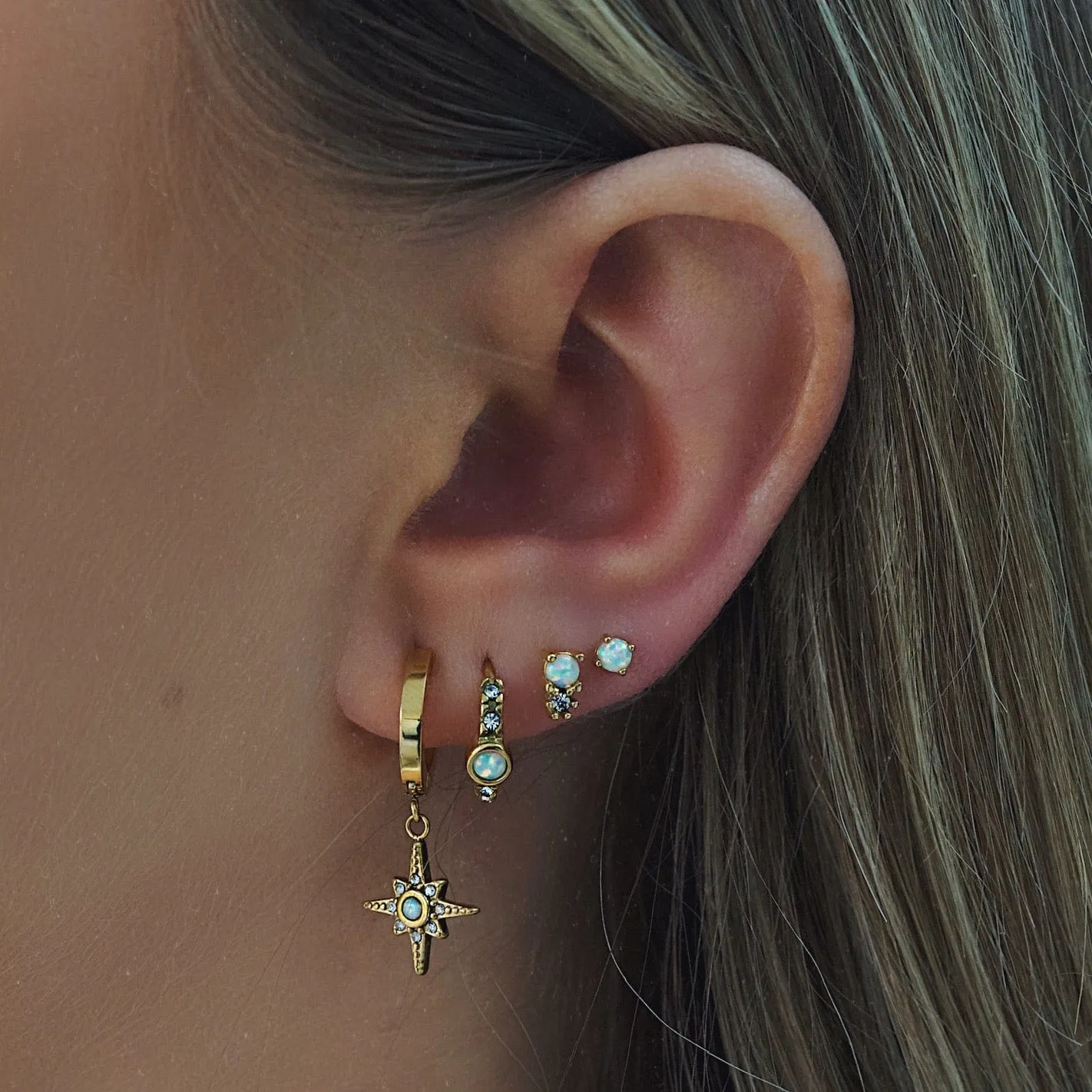 Pluto Opal Stud Earrings