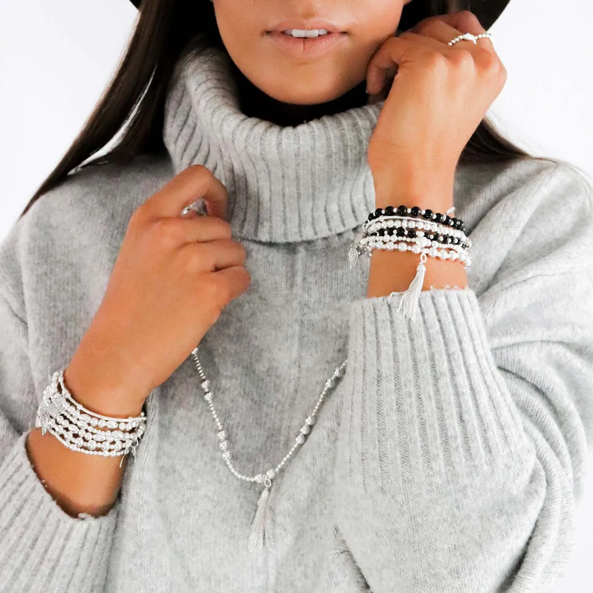 Positive Energy Sterling Silver Stacking Necklace