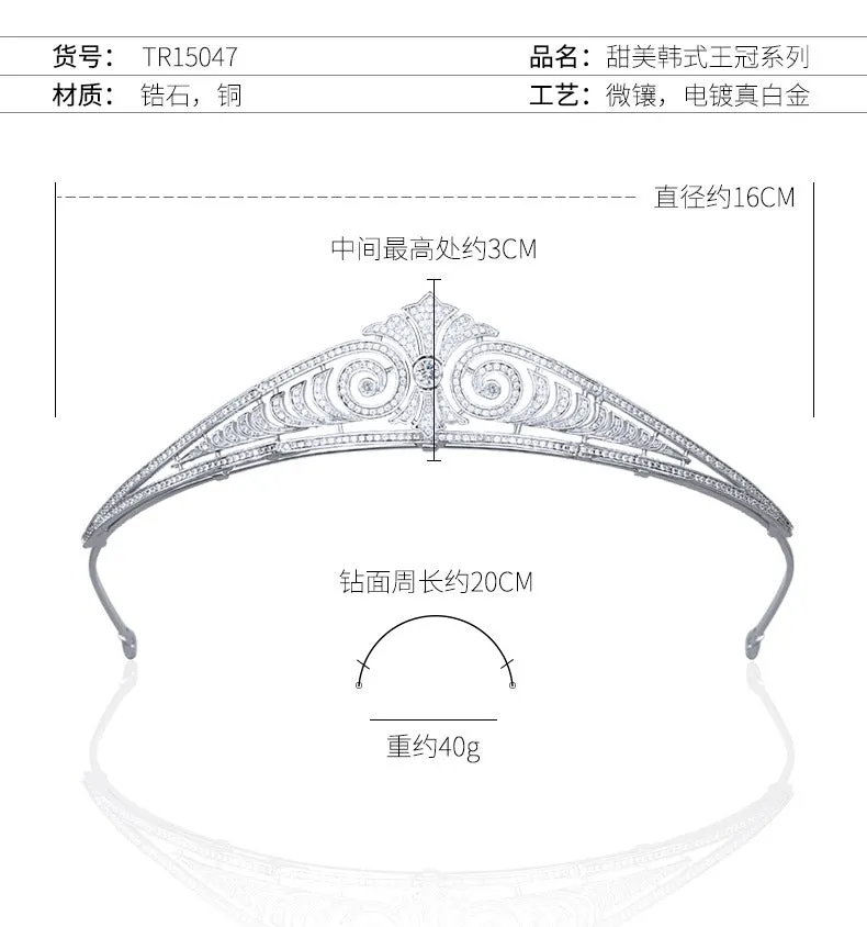 Pretty Wedding Tiara,Crystal Bride Tiaras for Bride,Prom,Party Head Accessories,Hair Accessories for Women
