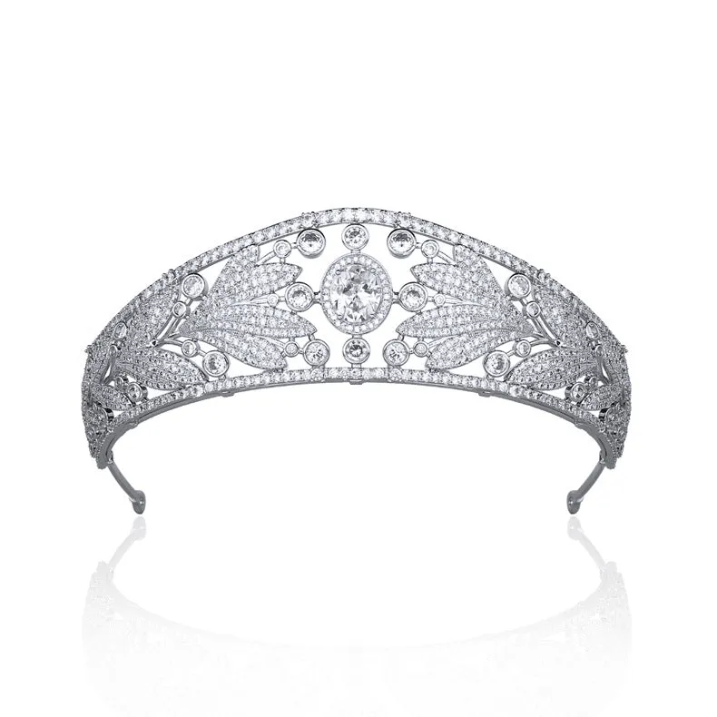 Princess of Nassau Replica Tiara,Crystal Bride Ocean Tiaras for Bride CH10406