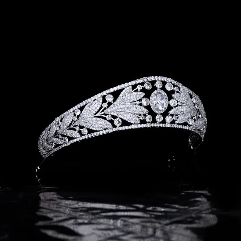 Princess of Nassau Replica Tiara,Crystal Bride Ocean Tiaras for Bride CH10406