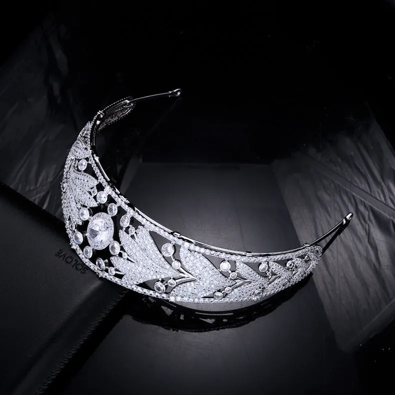 Princess of Nassau Replica Tiara,Crystal Bride Ocean Tiaras for Bride CH10406