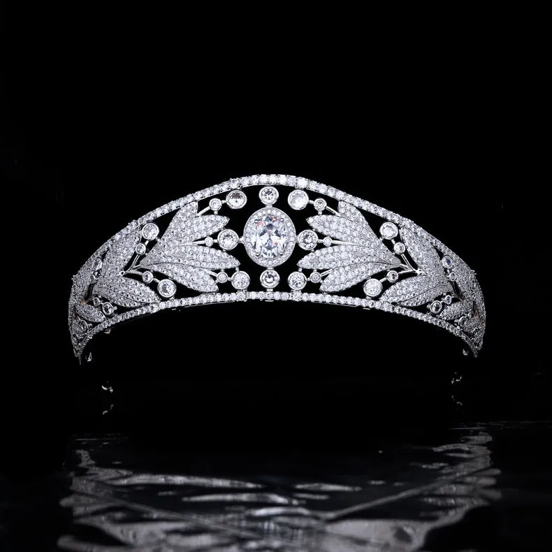 Princess of Nassau Replica Tiara,Crystal Bride Ocean Tiaras for Bride CH10406