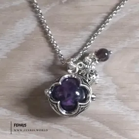 Purple Amethyst Necklace Silver Gothic Sphere | Fenris