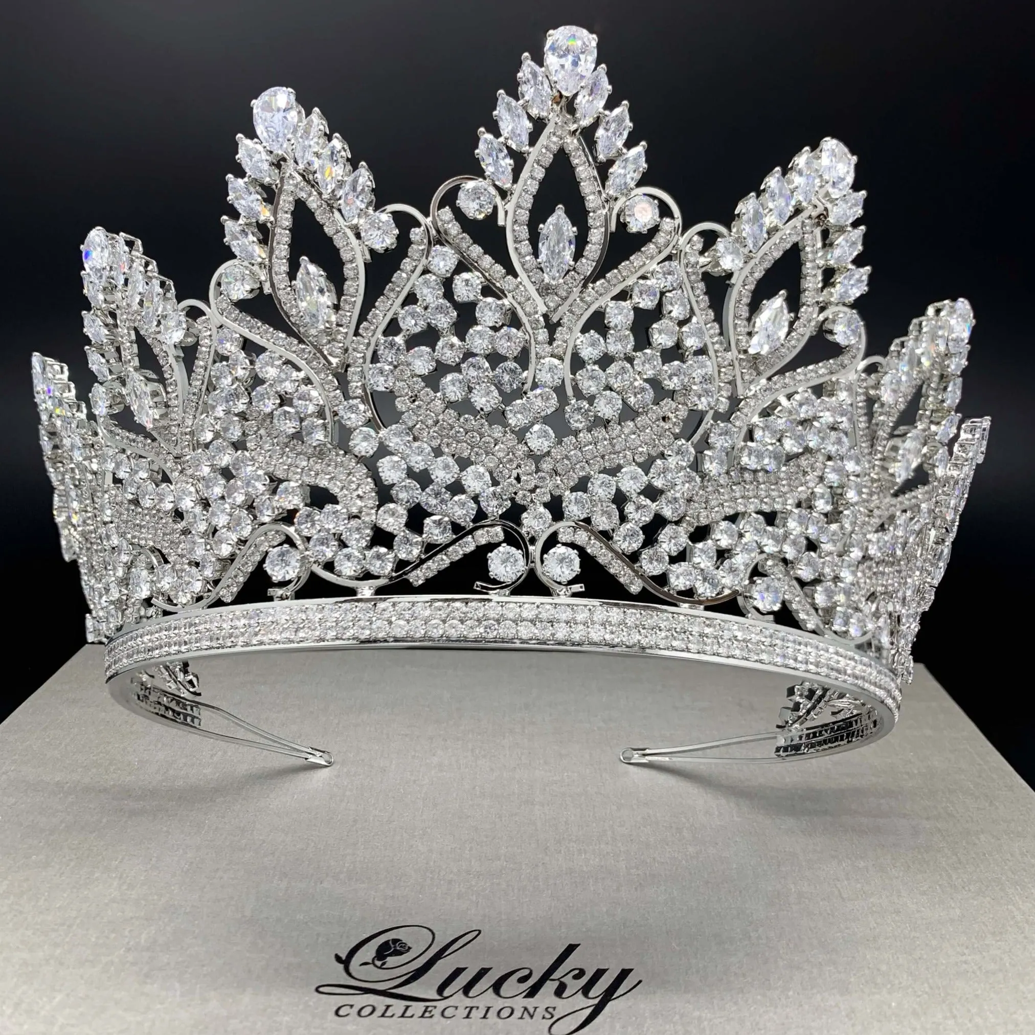 Quinceanera Tiara, Tall Crown, Pageant Crown, Quince Corona
