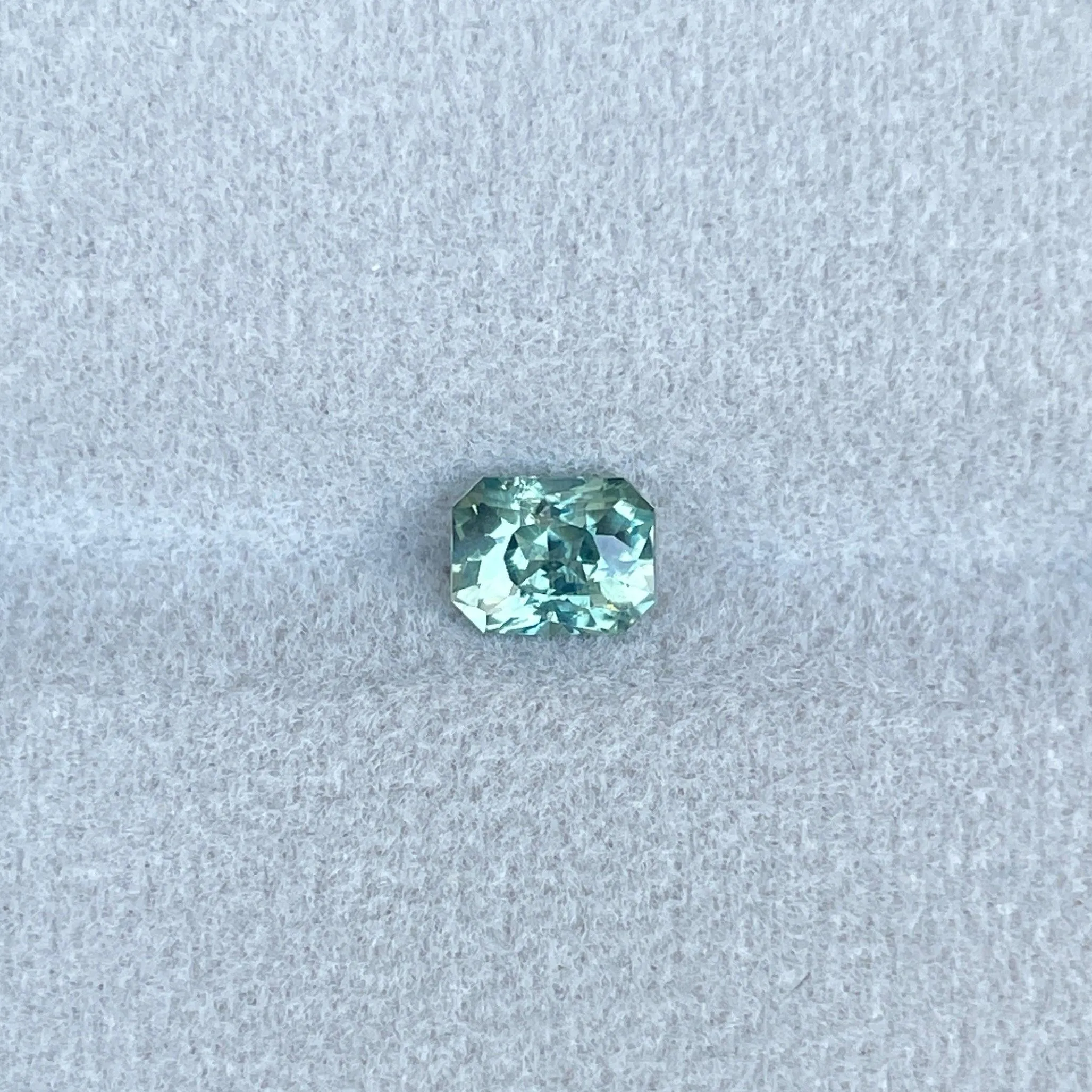 Radiant Cut Light Green 0.97ct Fair Trade Madagascar Sapphire Loose Gemstone