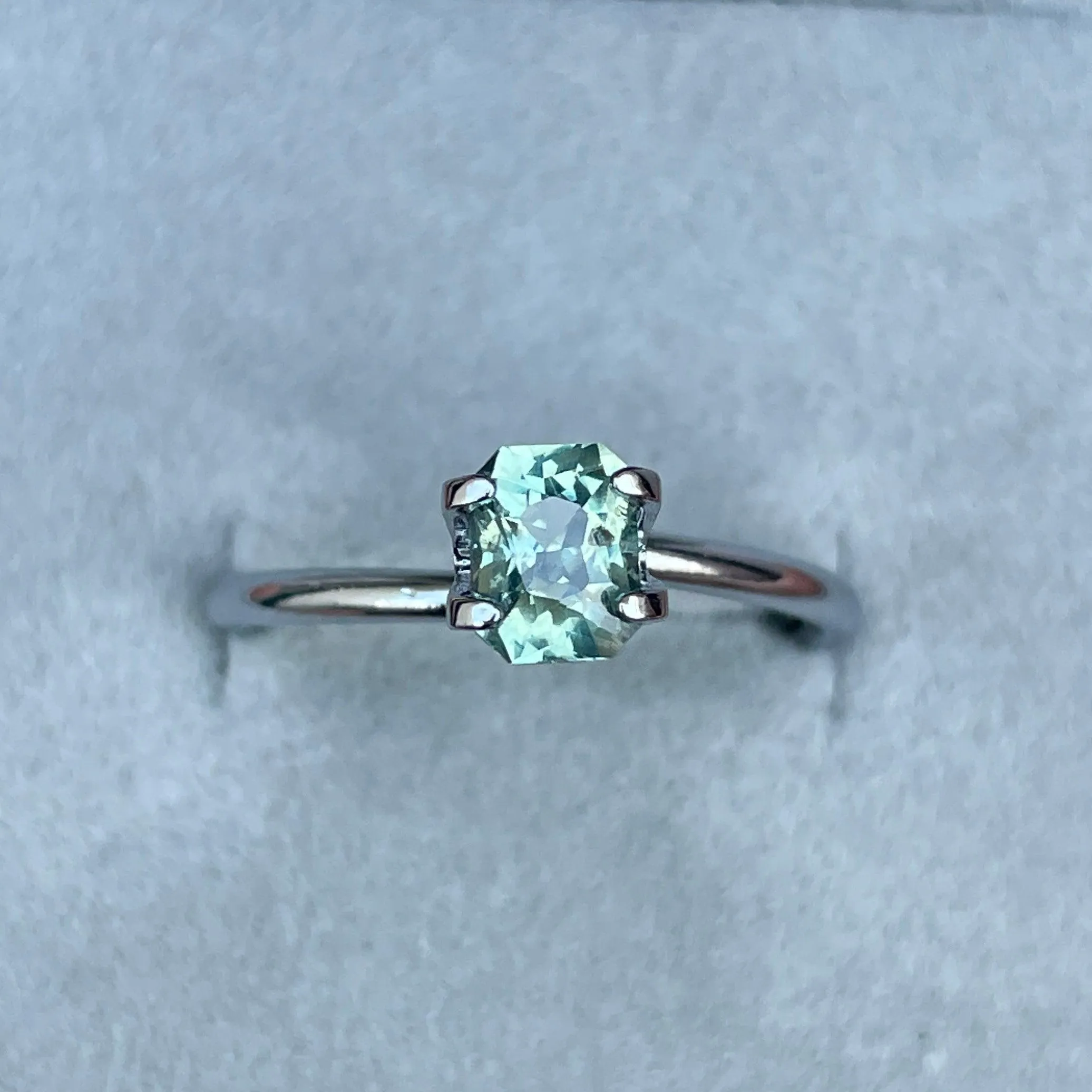 Radiant Cut Light Green 0.97ct Fair Trade Madagascar Sapphire Loose Gemstone