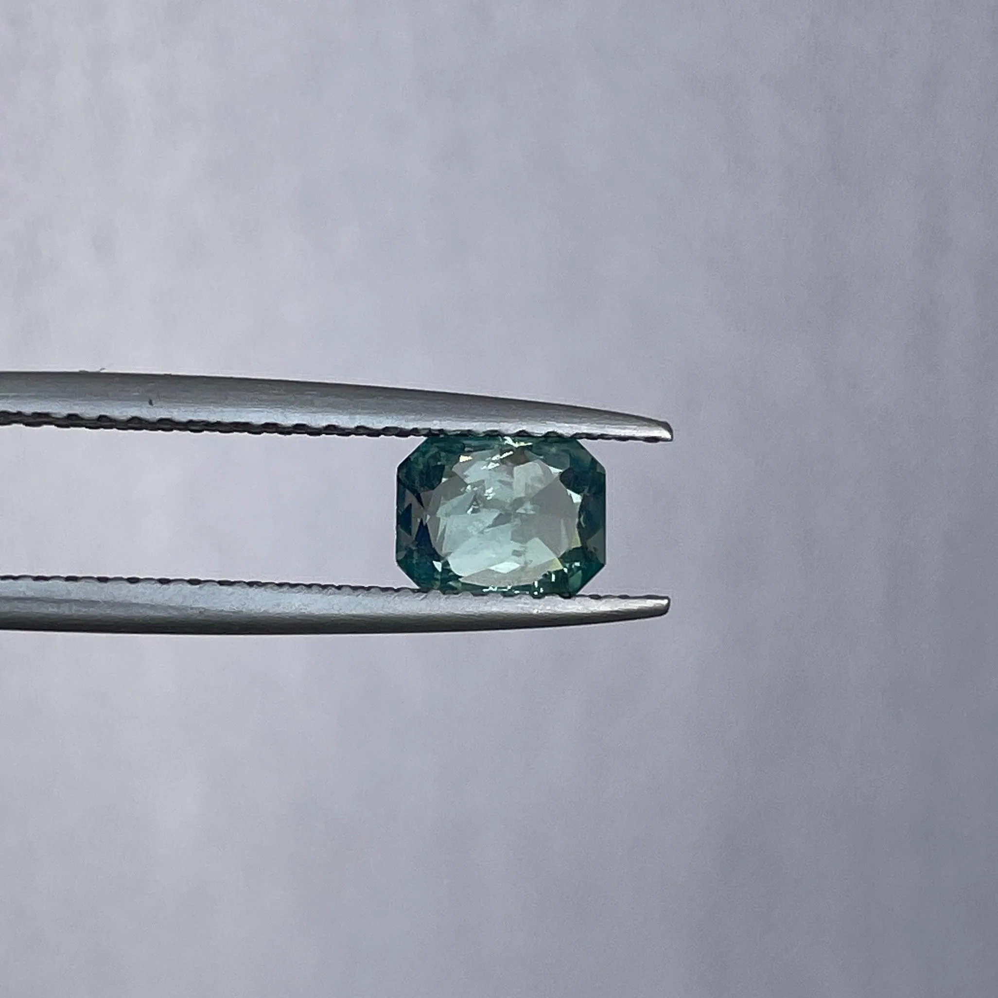 Radiant Cut Light Green 0.97ct Fair Trade Madagascar Sapphire Loose Gemstone