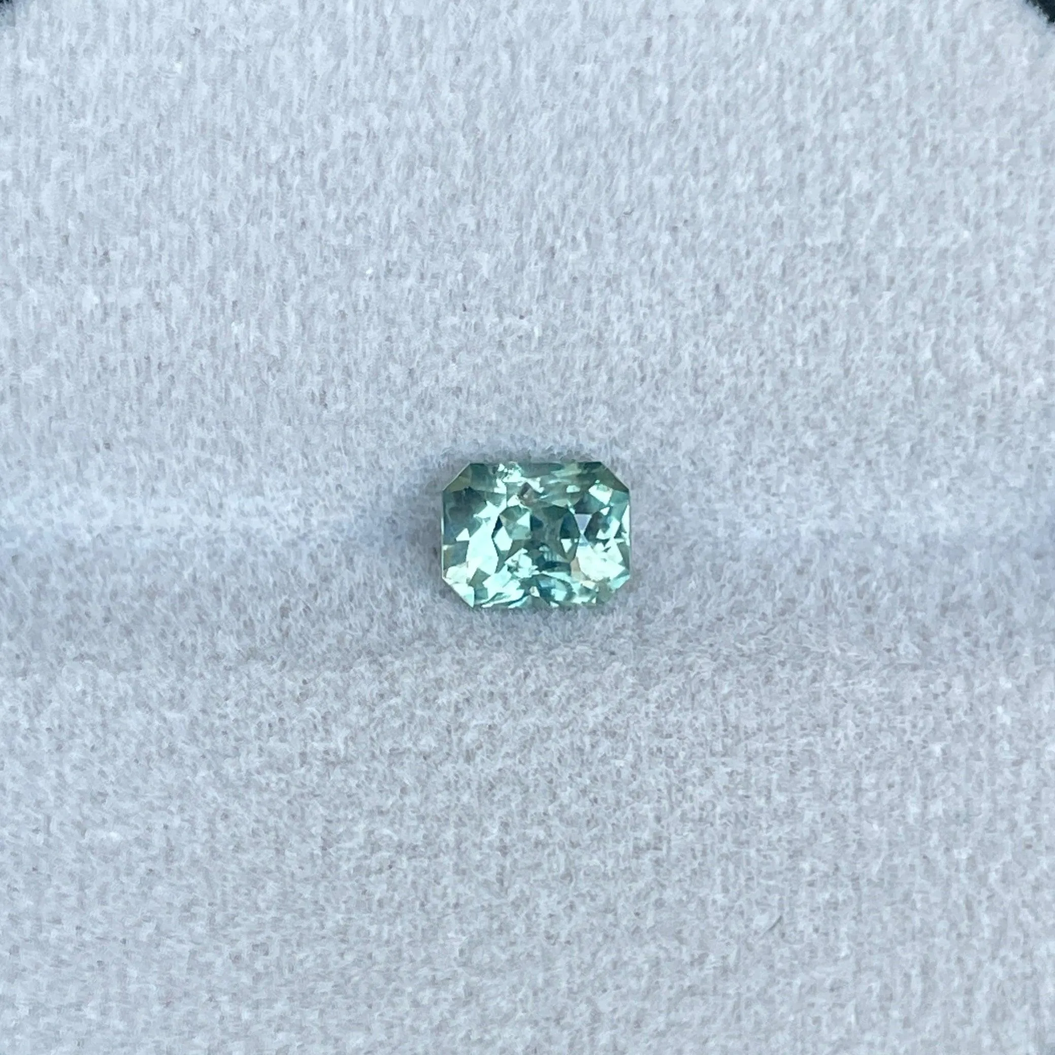Radiant Cut Light Green 0.97ct Fair Trade Madagascar Sapphire Loose Gemstone