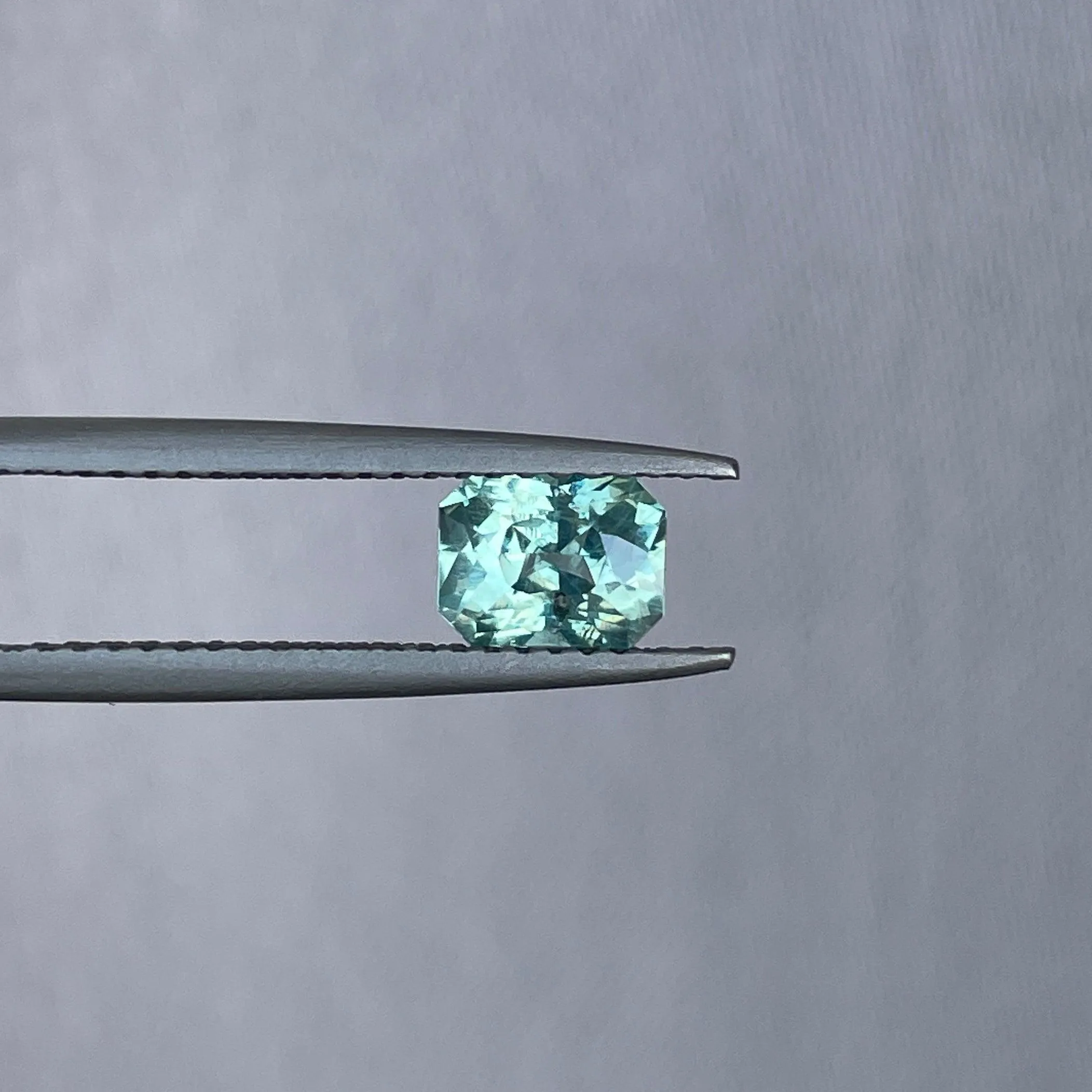 Radiant Cut Light Green 0.97ct Fair Trade Madagascar Sapphire Loose Gemstone