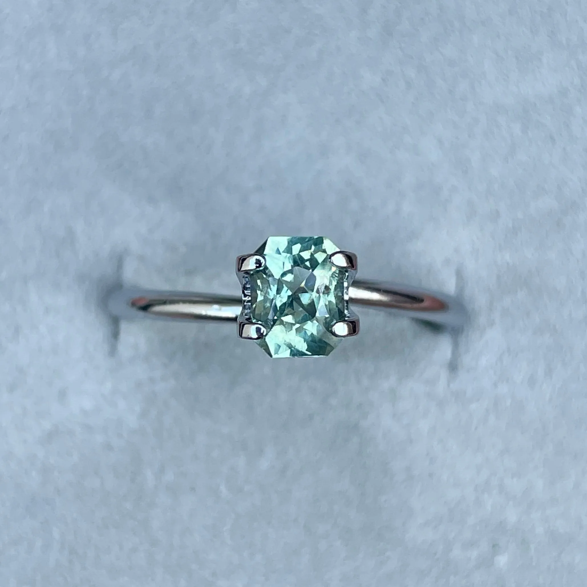 Radiant Cut Light Green 0.97ct Fair Trade Madagascar Sapphire Loose Gemstone