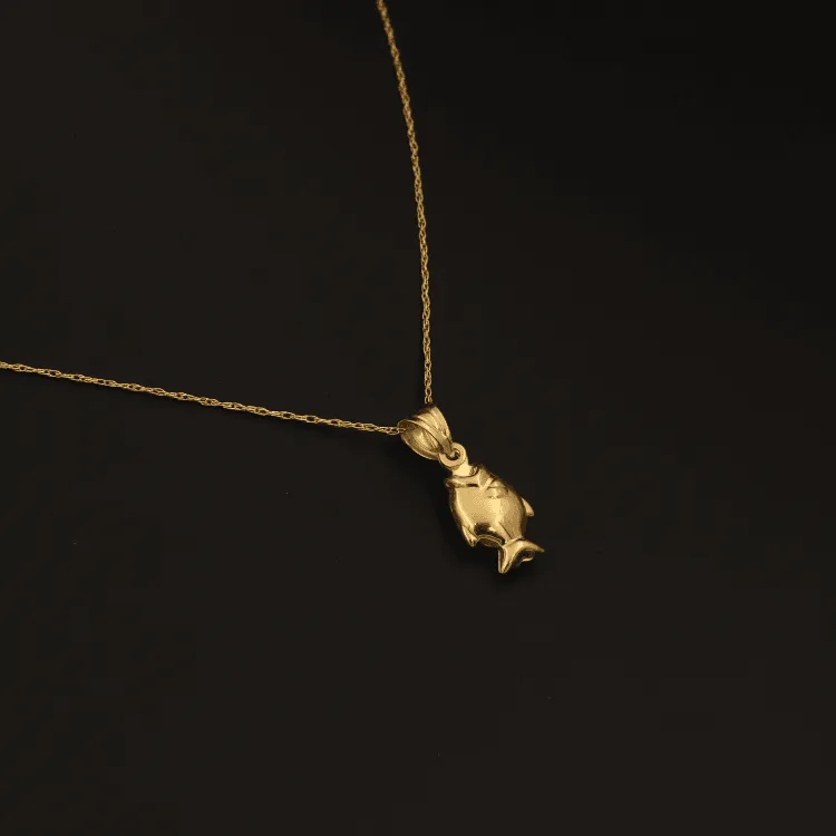 Real Gold Fish Necklace 002