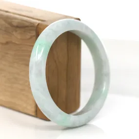 RealJade® Co. "Classic Bangle" Genuine Burmese Green Jadeite Jade Bangle Bracelet (56.83mm)#851
