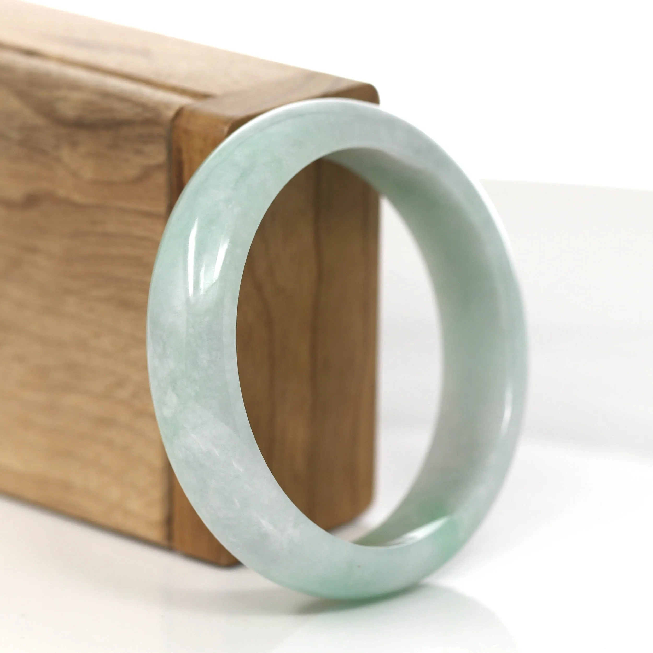 RealJade® Co. "Classic Bangle" Genuine Burmese Jadeite Jade Bangle Bracelet (55.93mm)#858