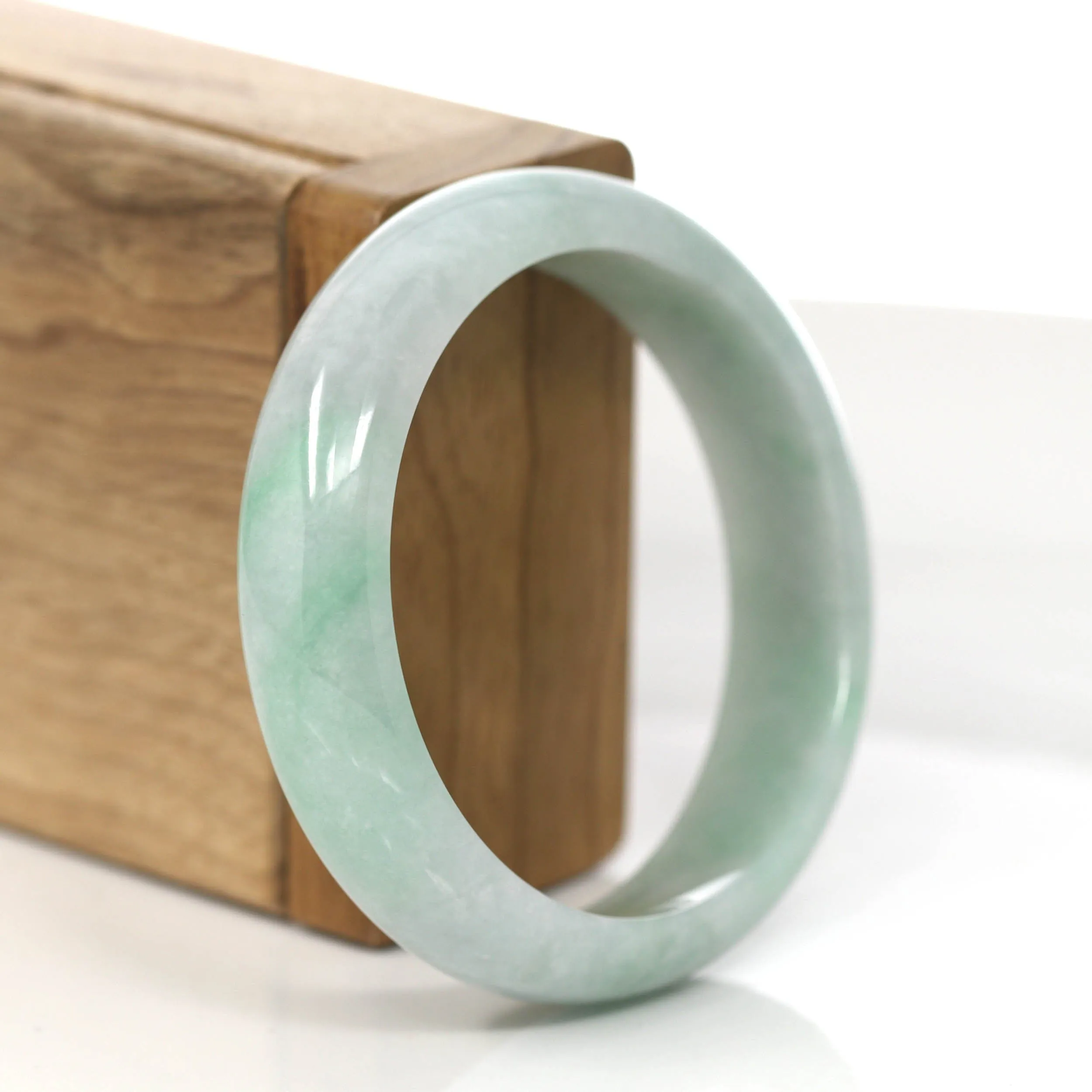 RealJade® Co. "Classic Bangle" Genuine Burmese Jadeite Jade Bangle Bracelet (55.93mm)#858