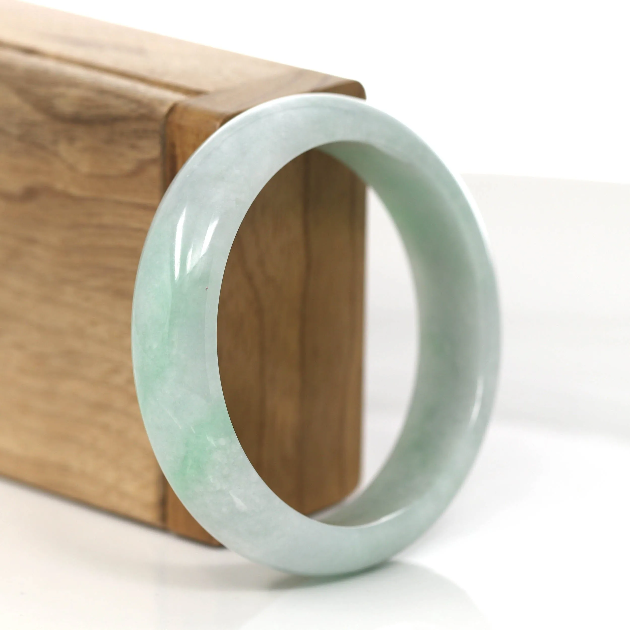 RealJade® Co. "Classic Bangle" Genuine Burmese Jadeite Jade Bangle Bracelet (55.93mm)#858