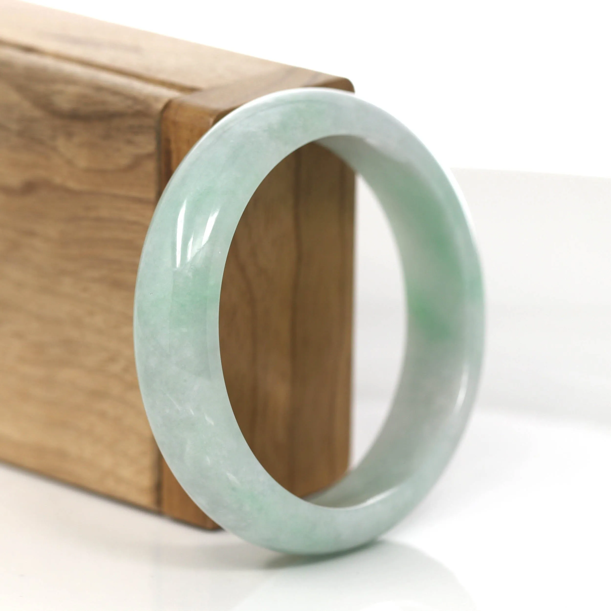 RealJade® Co. "Classic Bangle" Genuine Burmese Jadeite Jade Bangle Bracelet (55.93mm)#858