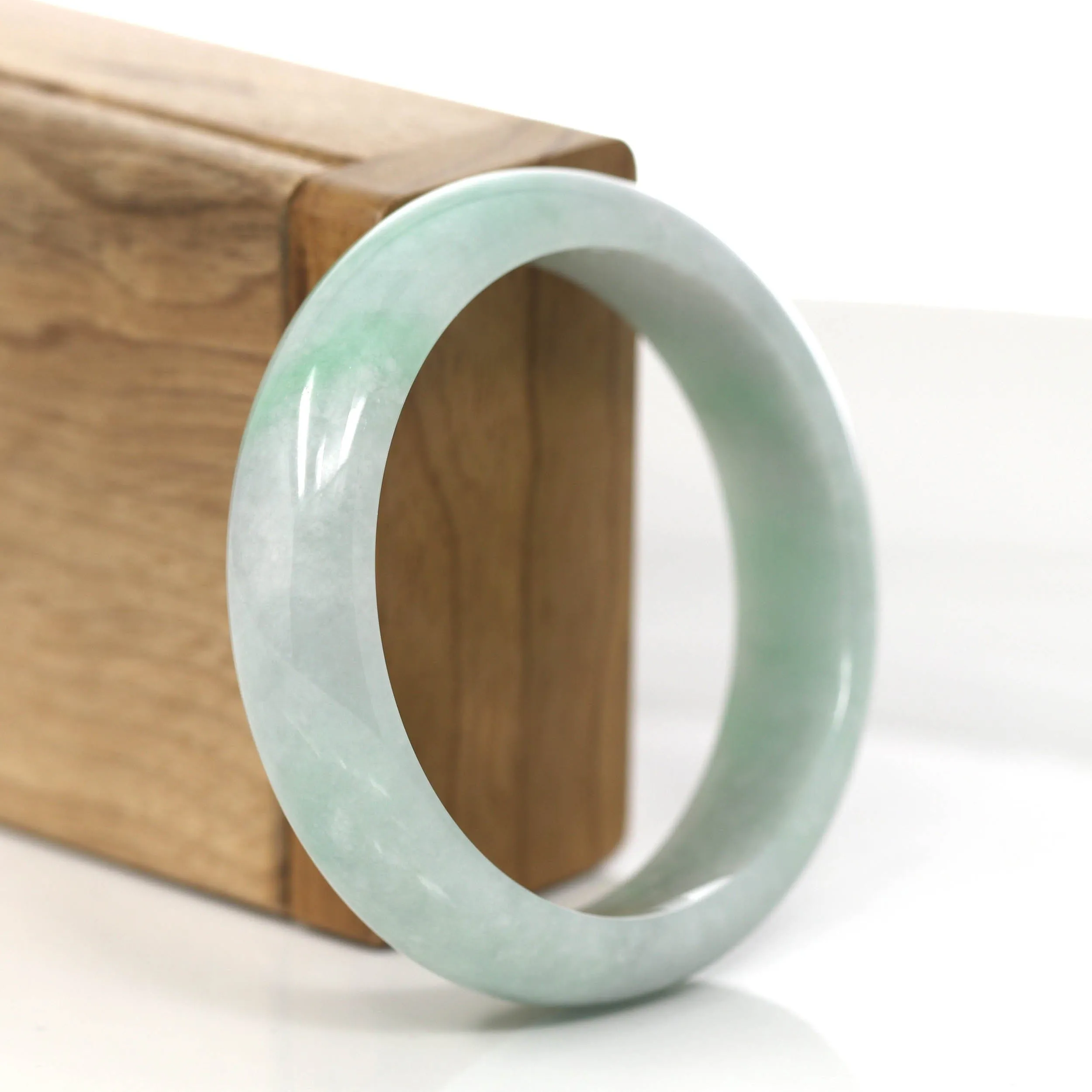 RealJade® Co. "Classic Bangle" Genuine Burmese Jadeite Jade Bangle Bracelet (55.93mm)#858