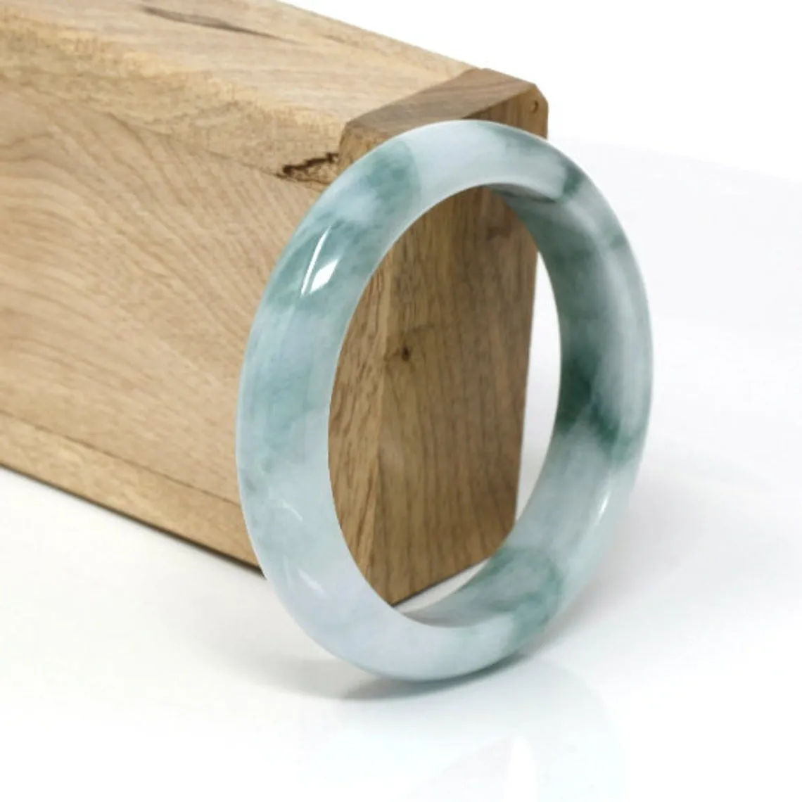 RealJade®Classic Bangle Genuine Burmese Jadeite Jade Bangle Bracelet (57 mm) #6