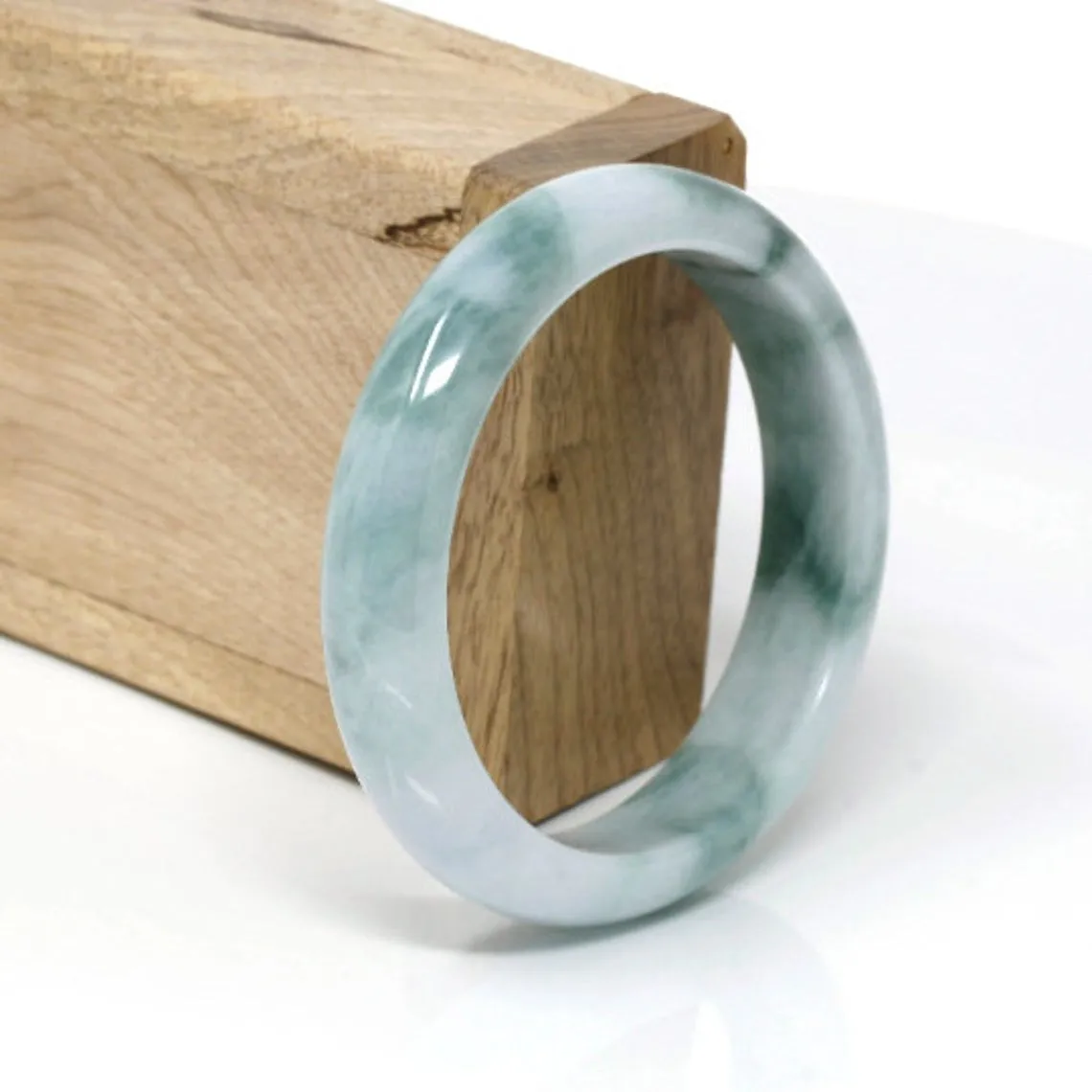 RealJade®Classic Bangle Genuine Burmese Jadeite Jade Bangle Bracelet (57 mm) #6